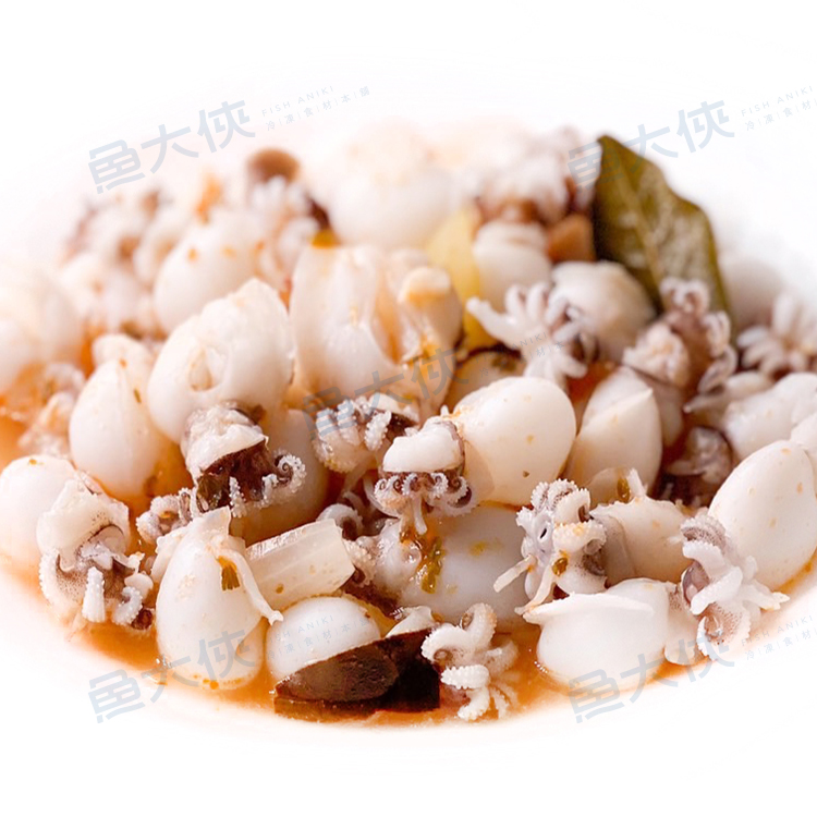 單凍一口小花枝80/100規格(實800g/毛1kg/包)#小顆-1H4B【魚大俠】SD022