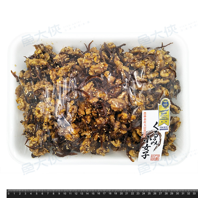 日本-佃煮胡桃小女子(1kg/盒)#有核桃-1G7B【魚大俠】FF205
