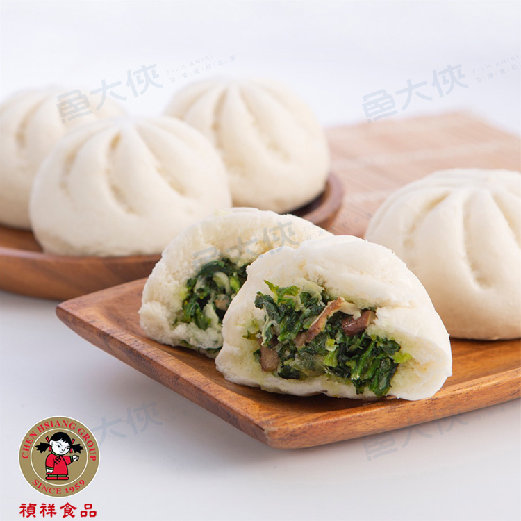 禎祥-香菇薺菜包子(10顆/650g/包)#全素#薺菜-2A5B【魚大俠】FF667