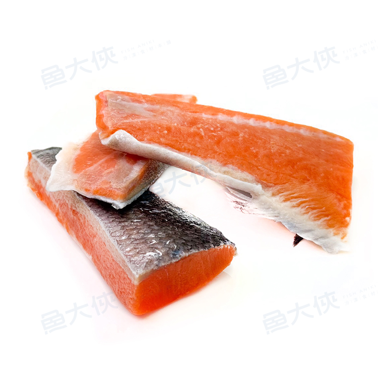 整件-智利-鮭魚菲力P56尾段清肉(50~60片/30%冰/6kg/件)#帶皮去鱗刺-3A1A【魚大俠】FH401